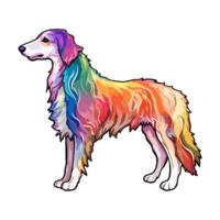 Colorful Borzoi Dog, Borzoi Portrait, Dog Sticker Clip art, Dog Lover design, . png