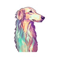 kleurrijk borzoi hond, borzoi portret, hond sticker klem kunst, hond minnaar ontwerp, ai gegenereerd. png