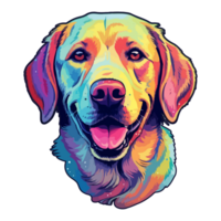 kleurrijk labrador retriever hond, labrador retriever portret, hond sticker klem kunst, hond minnaar ontwerp, ai gegenereerd. png