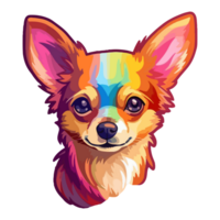 Colorful Chihuahua Dog, Chihuahua Portrait, Dog Sticker Clip art, Dog Lover design, . png