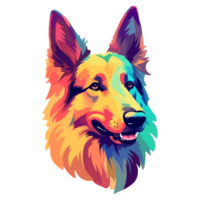 kleurrijk belgisch herder hond, belgisch herder portret, hond sticker klem kunst, hond minnaar ontwerp, ai gegenereerd. png