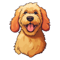 Colorful Golden Doodle Dog, Golden Doodle Portrait, Dog Sticker Clip art, Dog Lover design, . png