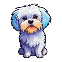 Colorful Maltese Dog, Maltese Portrait, Dog Sticker Clip art, Dog Lover design, . png