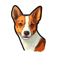 kleurrijk basenji hond, basenji portret, hond sticker klem kunst, hond minnaar ontwerp, ai gegenereerd. png