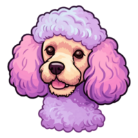 Colorful Poodle Dog, Poodle Portrait, Dog Sticker Clip art, Dog Lover design, . png