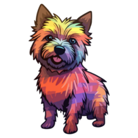 Colorful Cairn terrier Dog, Cairn terrier Portrait, Dog Sticker Clip art, Dog Lover design, . png