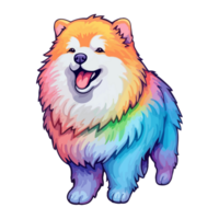 colorida samoiedo cachorro, samoiedo retrato, cachorro adesivo grampo arte, cachorro amante projeto, ai gerado. png