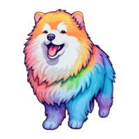 bunt samoyed Hund, samoyed Porträt, Hund Aufkleber Clip Kunst, Hund Liebhaber Design, ai generiert. png