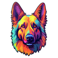 Colorful Belgian shepherd Dog, Belgian shepherd Portrait, Dog Sticker Clip art, Dog Lover design, . png