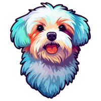 Colorful Maltese Dog, Maltese Portrait, Dog Sticker Clip art, Dog Lover design, . png