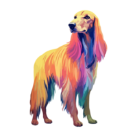 kleurrijk afghaan hond hond, afghaan hond portret, hond sticker clip art, hond minnaar ontwerp, ai gegenereerd. png