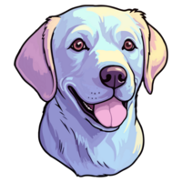 färgrik labrador retriever hund, labrador retriever porträtt, hund klistermärke klämma konst, hund älskare design, ai genererad. png