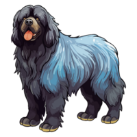 kleurrijk Newfoundland hond, Newfoundland portret, hond sticker klem kunst, hond minnaar ontwerp, ai gegenereerd. png