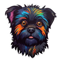 Colorful Affenpinscher Dog, Affenpinscher Portrait, Dog Sticker Clipart, Dog Lover design, . png