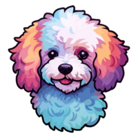 kleurrijk bichon frise hond, bichon frise portret, hond sticker klem kunst, hond minnaar ontwerp, ai gegenereerd. png