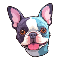 colorato boston terrier cane, boston terrier ritratto, cane etichetta clip arte, cane amante disegno, ai generato. png