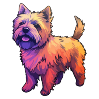 Colorful Cairn terrier Dog, Cairn terrier Portrait, Dog Sticker Clip art, Dog Lover design, . png