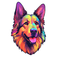 Colorful Belgian shepherd Dog, Belgian shepherd Portrait, Dog Sticker Clip art, Dog Lover design, . png