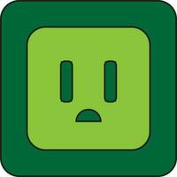 Isolated power board in green color. vector