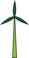 Green windmill on white background. vector