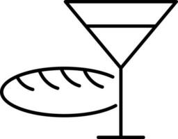 Flat illustration of cocktail glass. vector