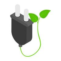 3D illustration of Eco plug icon. vector