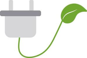 Eco Energy conservation icon in gray and green color. vector