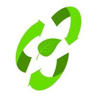 eco reciclaje icono en verde color. vector