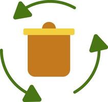 Recycle Garbage concept with brown Trash bin icon. vector