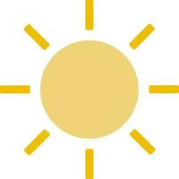 Yellow icon of Sun for Energy source concept. vector