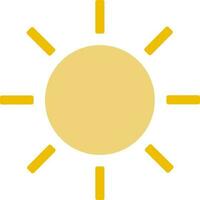 Yellow icon of Sun for Energy source concept. vector