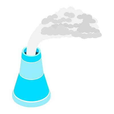 Power plant icon in 3D style.