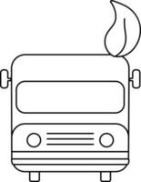 Line art illustration of Eco Bus for No pollution concept. vector