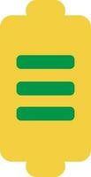 Yellow and green icon of  Power saving or Battery. vector