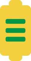 Yellow and green icon of  Power saving or Battery. vector