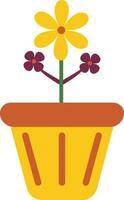 Flat style flower pot icon. vector