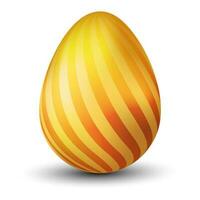 Glossy golden easter egg on white background. vector