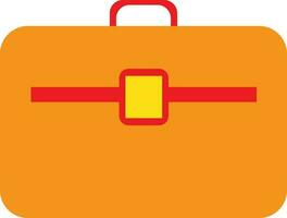 Orange color of toolbox icon in isolated. vector