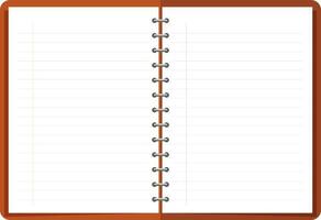 Open blank notebook on white background. vector