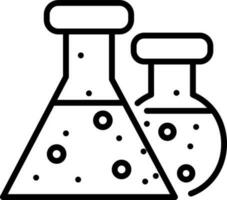 Illustration of lab flask icon or symbol. vector