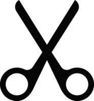 Scissor opened tool icon in silhouette style. vector