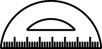 Protractor ruler icon in thin line art. vector