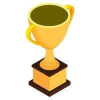 Isometric trophy or award icon. vector