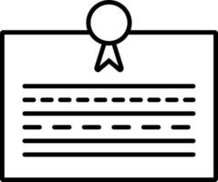 Line art certificate icon in flat style. vector