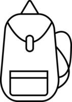 Backpack icon in thin line art. vector