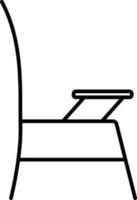 Black line art illustration of chair icon. vector