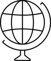 Globe stand icon in line art. vector