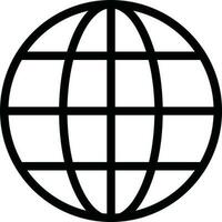 Worldwide Globe icon in thin line art. vector