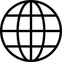 Worldwide Globe icon in thin line art. vector