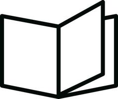 Line art illustration of Open Book icon. vector